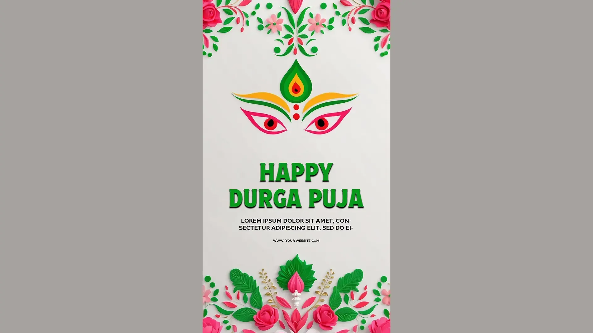 Bright and Elegant Durga Puja Instagram Story Card